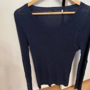 Elie Tahari Slate Blue semi sheer silk/cashmere top in Medium